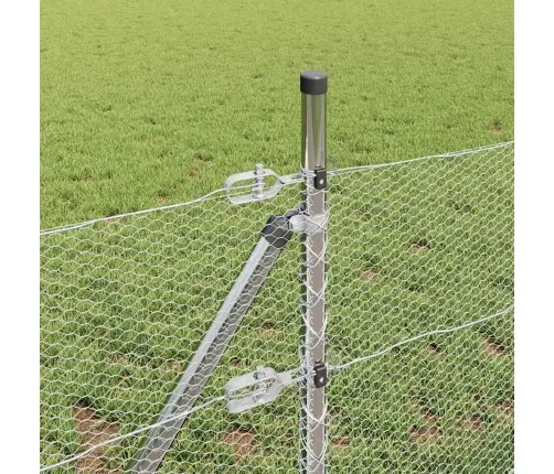 Tvora Su Stulpais Sidabro 0.8 X 50 M Pvc Dengtas Plienas