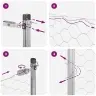 Tvora Su Stulpais Sidabro 0.8 X 50 M Pvc Dengtas Plienas