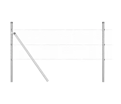 Tvora Su Stulpais Sidabro 0.8 X 50 M Pvc Dengtas Plienas