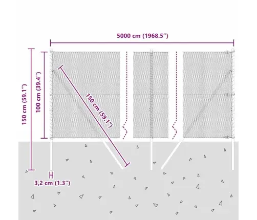 Tvorelės Stulpas Sidabro 50 X 1 M (13 Mm Tinklas) Plienas