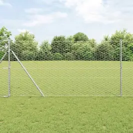 Žogs Ar Stabiem. Sudraba 1 X 50 M Pvc Pārklāts Tērauds Vidaxl