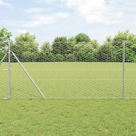 Aed Koos Postidega Hõbedane 1.2 X 50 M Pvc Kaetud Teras