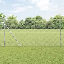 Žogs Ar Stabiem. Sudraba 1.4 X 50 M Pvc Pārklāts Tērauds Vidaxl