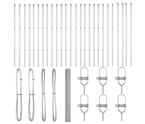 Sešstūru Žogs 1.5X50 M Cinkots Tērauds Vidaxl