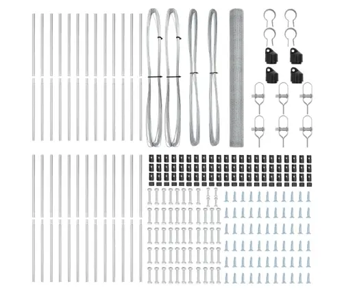 Heksagona Žogs 1.5X50 M Cinkotā Tēraudā Vidaxl