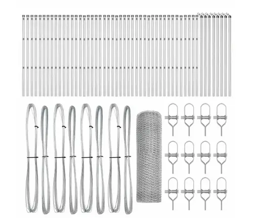 Sešstūra Žogs 0.5X100 M Cinkota Tērauda Vidaxl