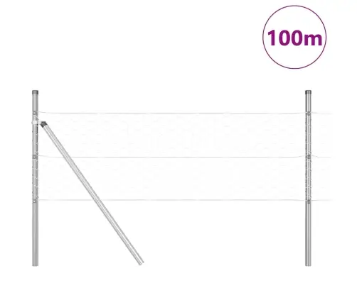 Sešstūru Žogs 0.8X100 M Cinkots Tērauds Vidaxl