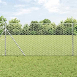 Tvora Su Stulpais Sidabro 1 X 100 M Pvc Dengtas Plienas