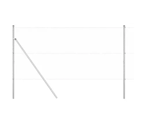 Žogs Ar Stabiem. Sudraba 1 X 100 M Pvc Pārklāts Tērauds Vidaxl