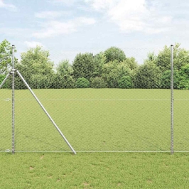 Žogs Ar Stabiem. Sudraba 1.5 X 100 M Pvc Pārklāts Tērauds Vidaxl