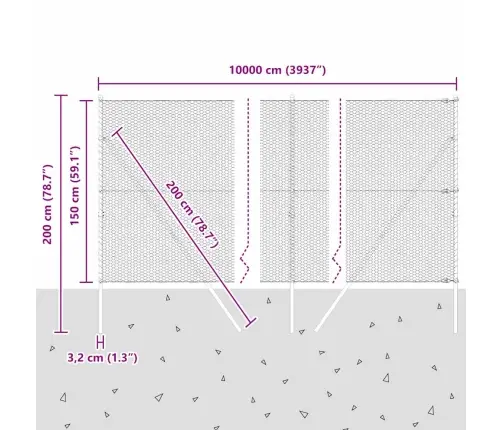 Sešstūra Žogs 1.5X100 M Galvanizēts Tērauds Vidaxl
