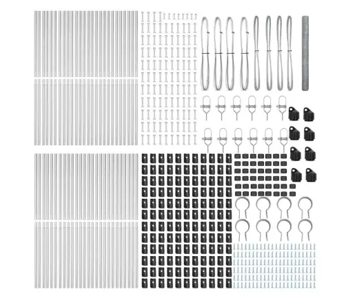 Aed Koos Postidega Hõbedane 1.6 X 100 M Pvc Kaetud Teras