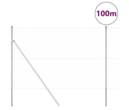 Aed Koos Postidega Hõbedane 1.6 X 100 M Pvc Kaetud Teras