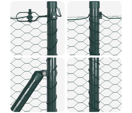 Tvora Su Stulpais Žalia 0.5 X 10 M Pvc Dengtas Plienas