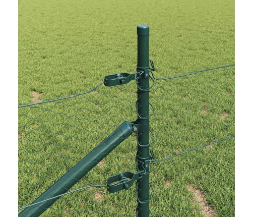 Tvora Su Stulpais Žalia 0.5 X 10 M Pvc Dengtas Plienas