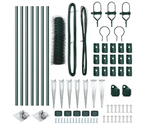 Heksagona Žogs Zaļš 0.5X10 M Tērauds Vidaxl