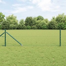 Žogs Ar Stabiem. Zaļa 0.6 X 10 M Pvc Pārklāts Tērauds Vidaxl