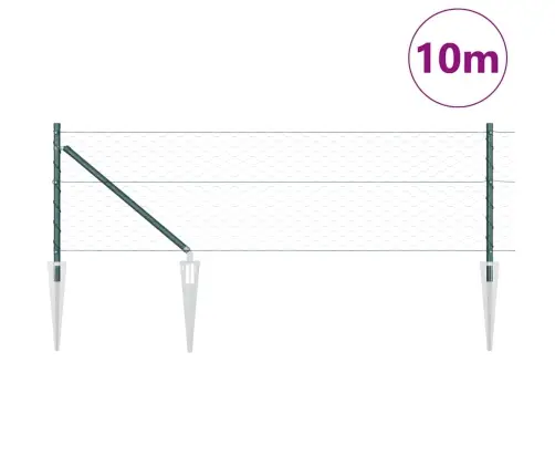 Heksožu Žogs Zaļš 0.6X10 M Tērauds Vidaxl