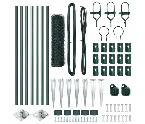 Sešstūru Žogs Zaļš 0.8X10 M Tērauds Vidaxl