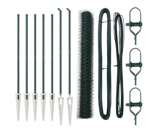 Aed Koos Postidega Roheline 1 X 10 M Pvc Kaetud Teras