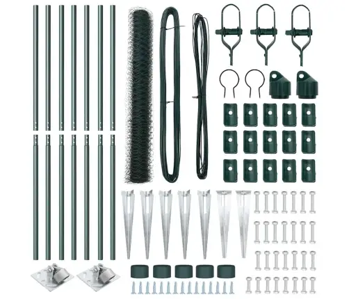 Aed Koos Postidega Roheline 1 X 10 M Pvc Kaetud Teras