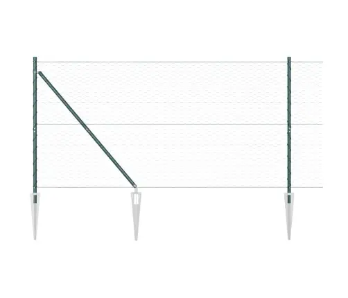 Tvora Su Stulpais Žalia 1.2 X 10 M Pvc Dengtas Plienas