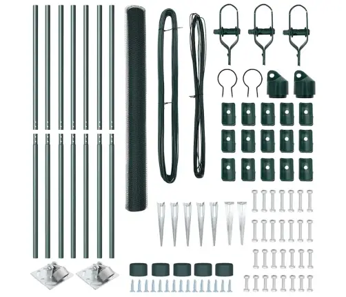 Sešstūra Žogs Zaļš 1,5X10 M Tērauds Vidaxl