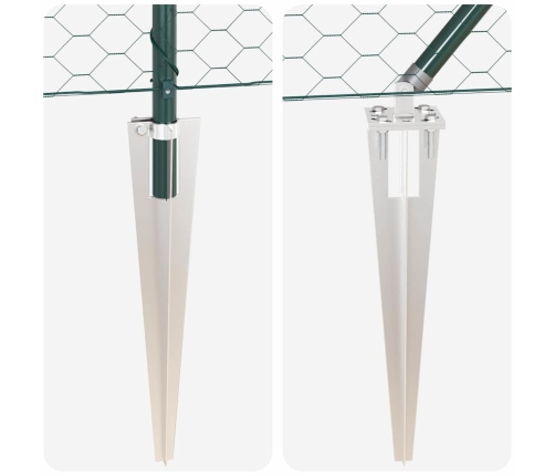 Tvora Su Stulpais Žalia 1.5 X 10 M Pvc Dengtas Plienas