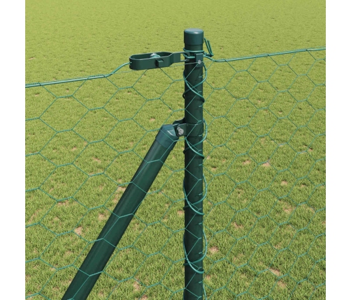 Tvora Su Stulpais Žalia 1.5 X 10 M Pvc Dengtas Plienas
