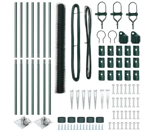 Sešstūra Žogs Zaļš 1.5X10 M Tērauda Vidaxl