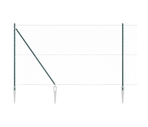 Tvora Su Stulpais Žalia 1.5 X 10 M Pvc Dengtas Plienas