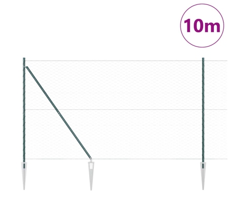 Tvora Su Stulpais Žalia 1.5 X 10 M Pvc Dengtas Plienas
