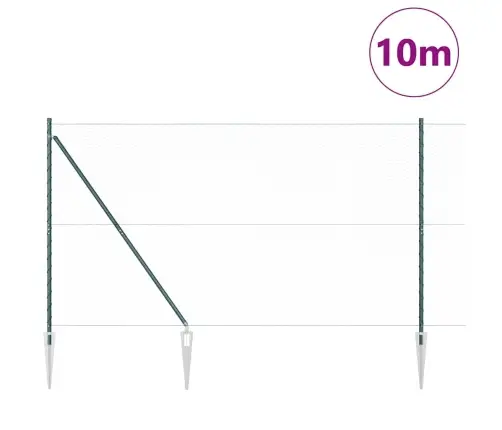 Tvora Su Stulpais Žalia 1.6 X 10 M Pvc Dengtas Plienas