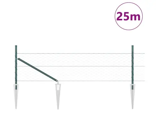 Tvora Su Stulpais Žalia 0.4 X 25 M Pvc Dengtas Plienas