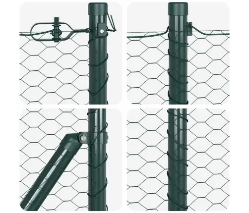 Žogu Komplekts 2 Gabali Meža Zaļa Cinkots Tērauds 25 X 0.5 M Vidaxl