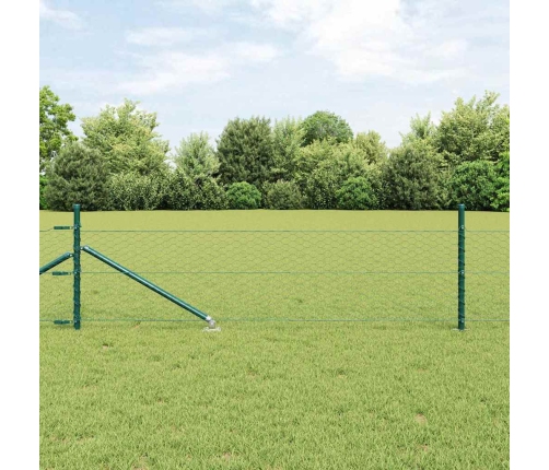Tvora Su Stulpais Žalia 0.5 X 25 M Pvc Dengtas Plienas