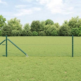 Žogs Ar Stabiem. Zaļa 0.6 X 25 M Pvc Pārklāts Tērauds Vidaxl