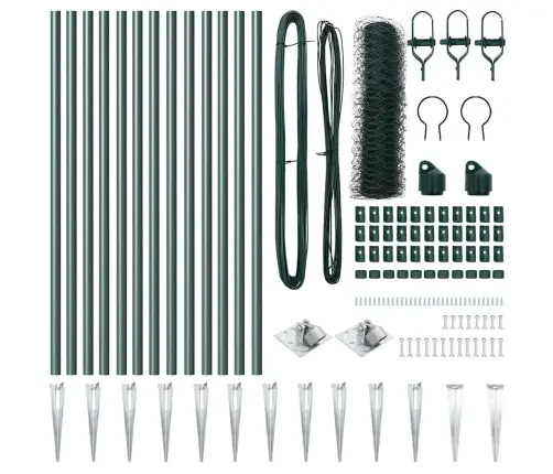 Sešstūra Žogs Zaļš 0.6X25 M Tērauds Vidaxl