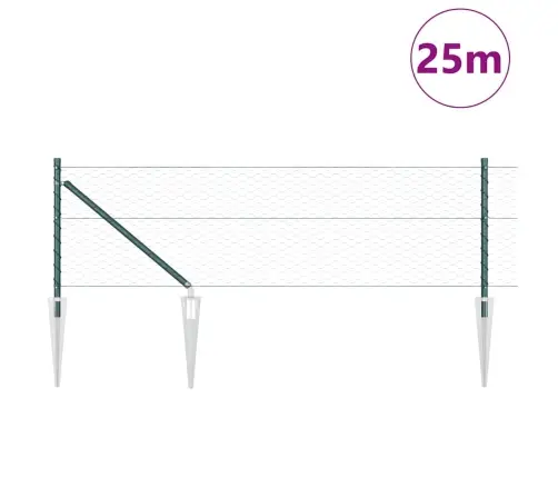 Sešstūra Žogs Zaļš 0.6X25 M Tērauds Vidaxl