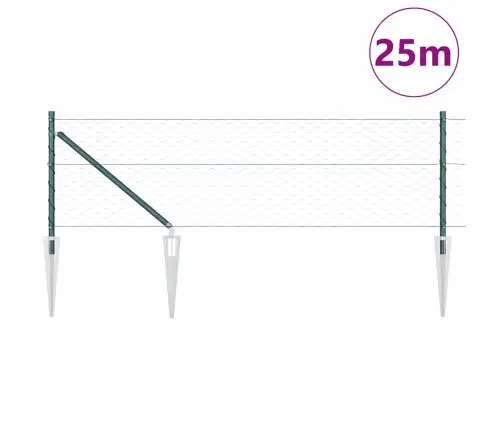 Tvora Su Stulpais Žalia 0.6 X 25 M Pvc Dengtas Plienas