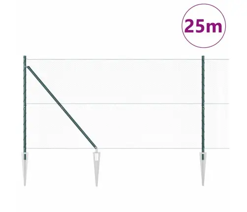Tvora Su Stulpais Žalia 1.4 X 25 M Pvc Dengtas Plienas