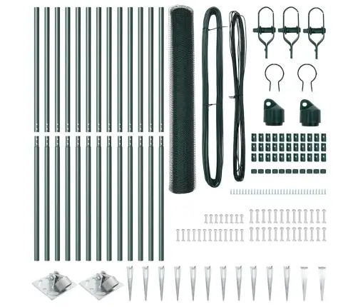 Tvora Su Stulpais Žalia 1.4 X 25 M Pvc Dengtas Plienas