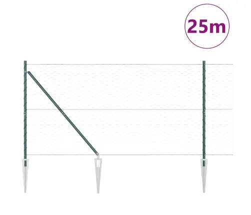 Hekta Žogs Zaļš 1.4X25 M Tērauds Vidaxl