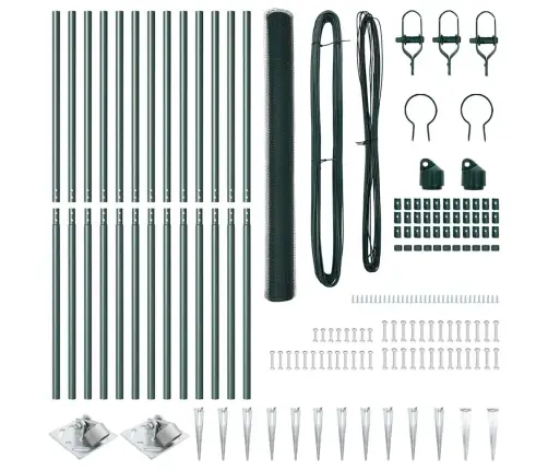 Žogu Komplekts 2 Gabali Zaļš Metāls 25 X 1.5 M Izturīgs Vidaxl