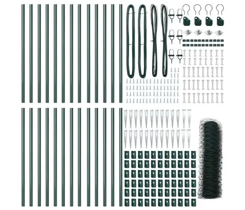 Sešstūra Žogs Zaļš 0.4X50 M Tērauds Vidaxl