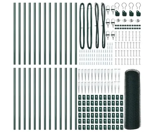 Aed Koos Postidega Roheline 0.5 X 50 M Pvc Kaetud Teras