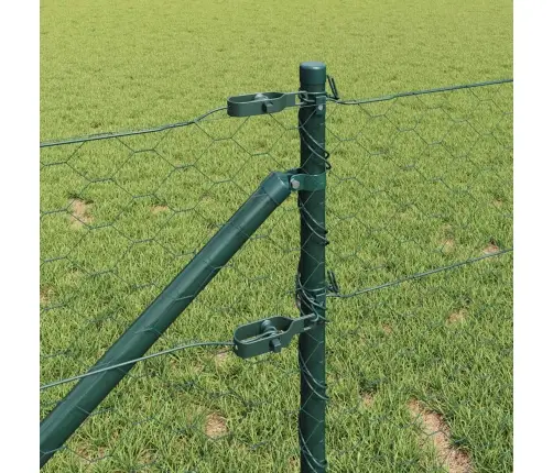 Sešstūra Žogs Zaļš 0.6 X 50 M Tērauds Vidaxl