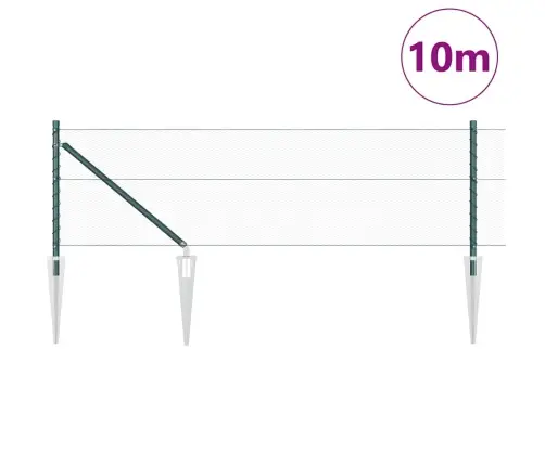 Sešstūris Žogs Zaļš 0.8X50 M Tērauds Vidaxl