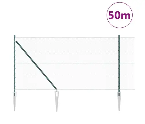 Sešstūra Žogs Zaļš 1X50 M Tērauds Vidaxl