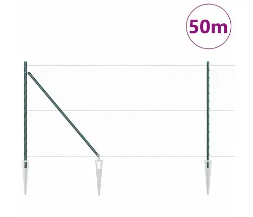 Sešstūra Žogs Zaļš 1X50 M Tērauds Vidaxl